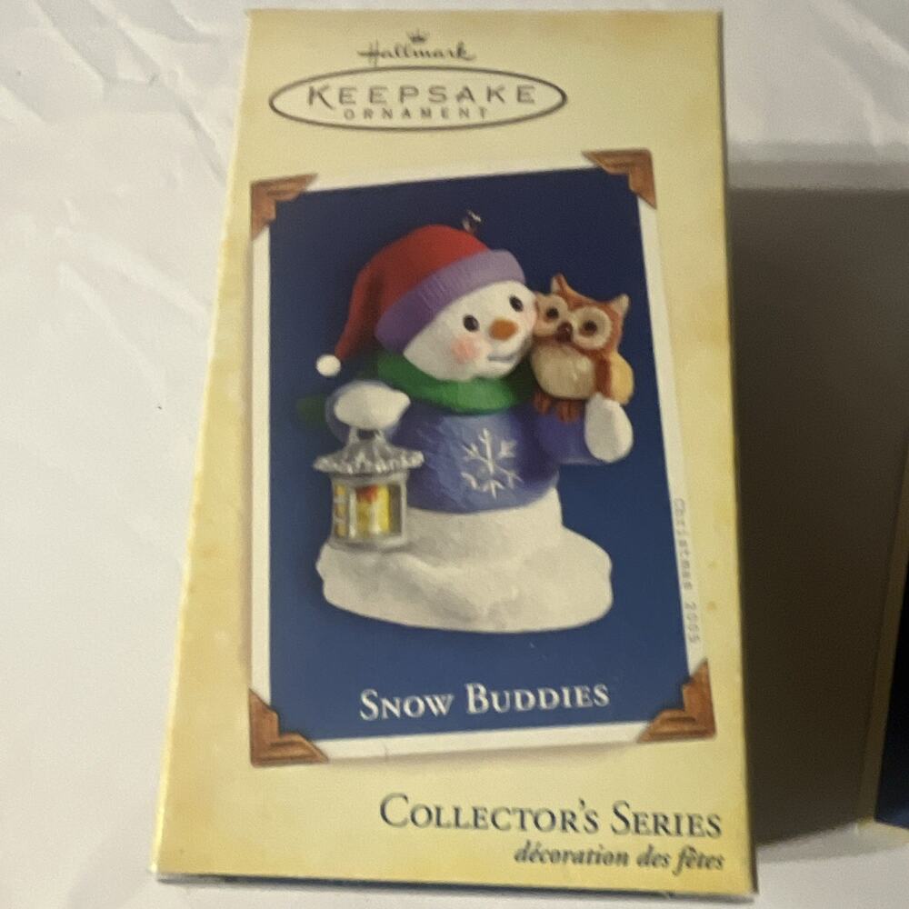 Hallmark Keepsake Snow Buddies Collector's Series 2005 Snowman & Owl Ornament